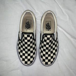 slip on checkered vans